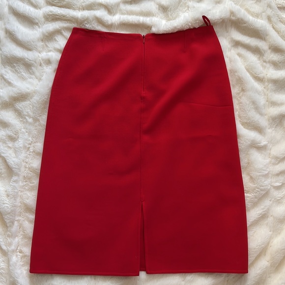 CELINE Laine Wool Skirt in Red - Picture 4 of 5